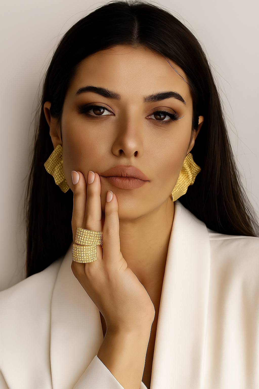 Orecchini con effetto drappeggiato di cristalli – Orecchini Spark