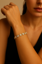 Bracciale con zirconi tondi incastonati – Bracciale Halo