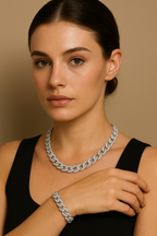 Collana a catena con zirconi pavé – Collana Bold Shine