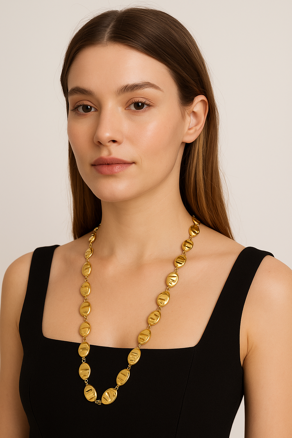 Collana scultorea effetto martellato – Collana Eclisse