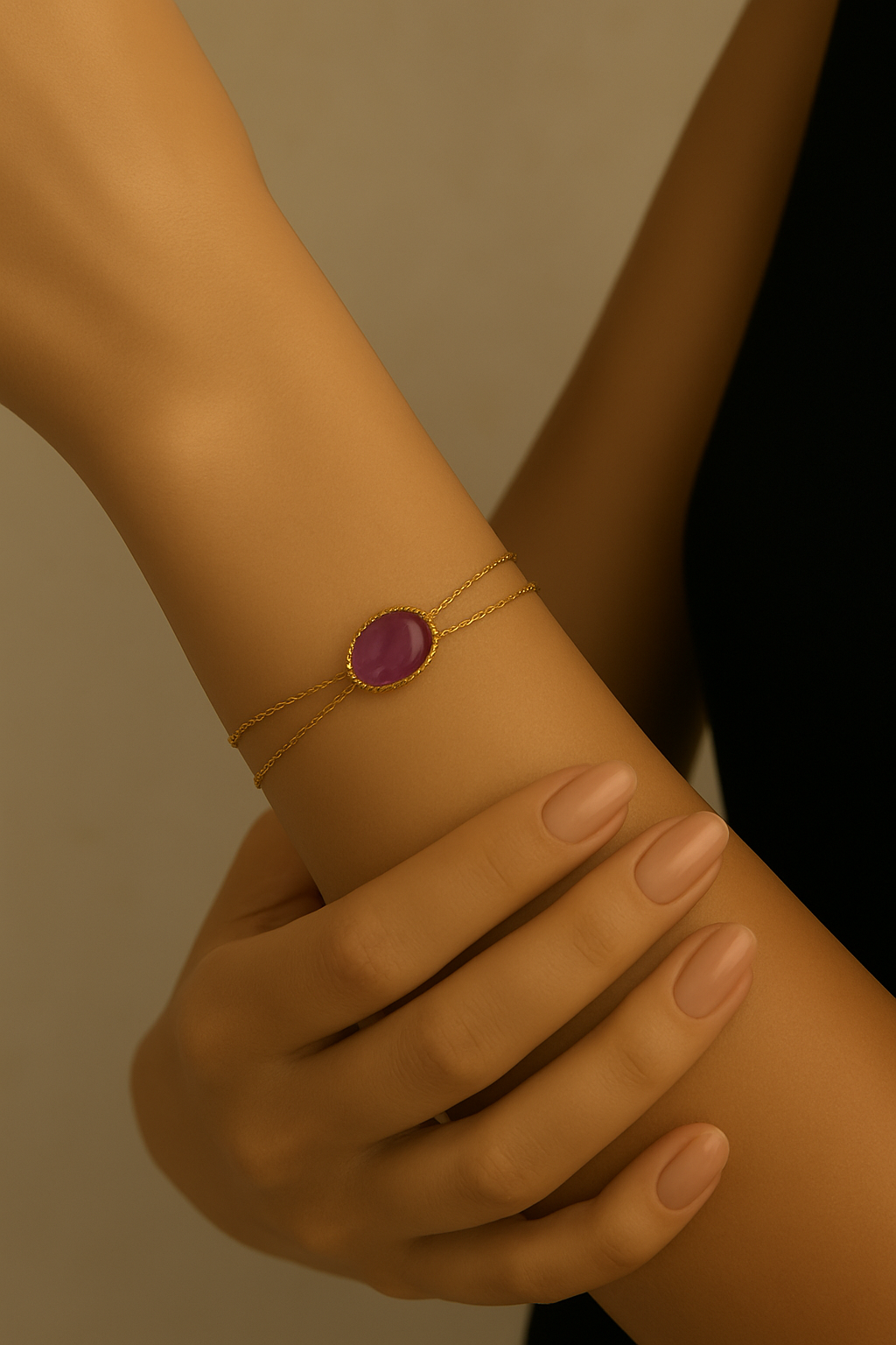 Bracciali dorati con pietre naturali – Selene