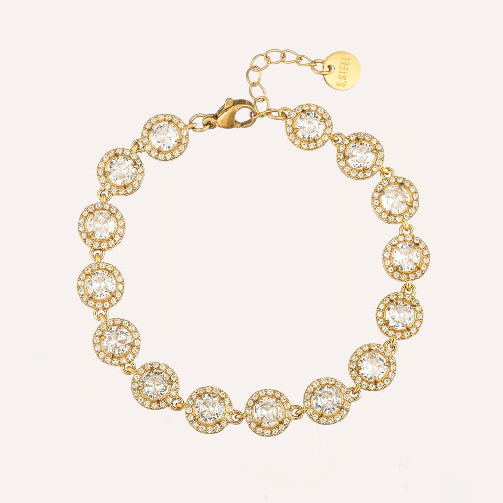 Bracciale con zirconi tondi incastonati – Bracciale Halo