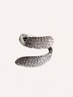 Anello aperto con cristalli – Anello Wave Pavé