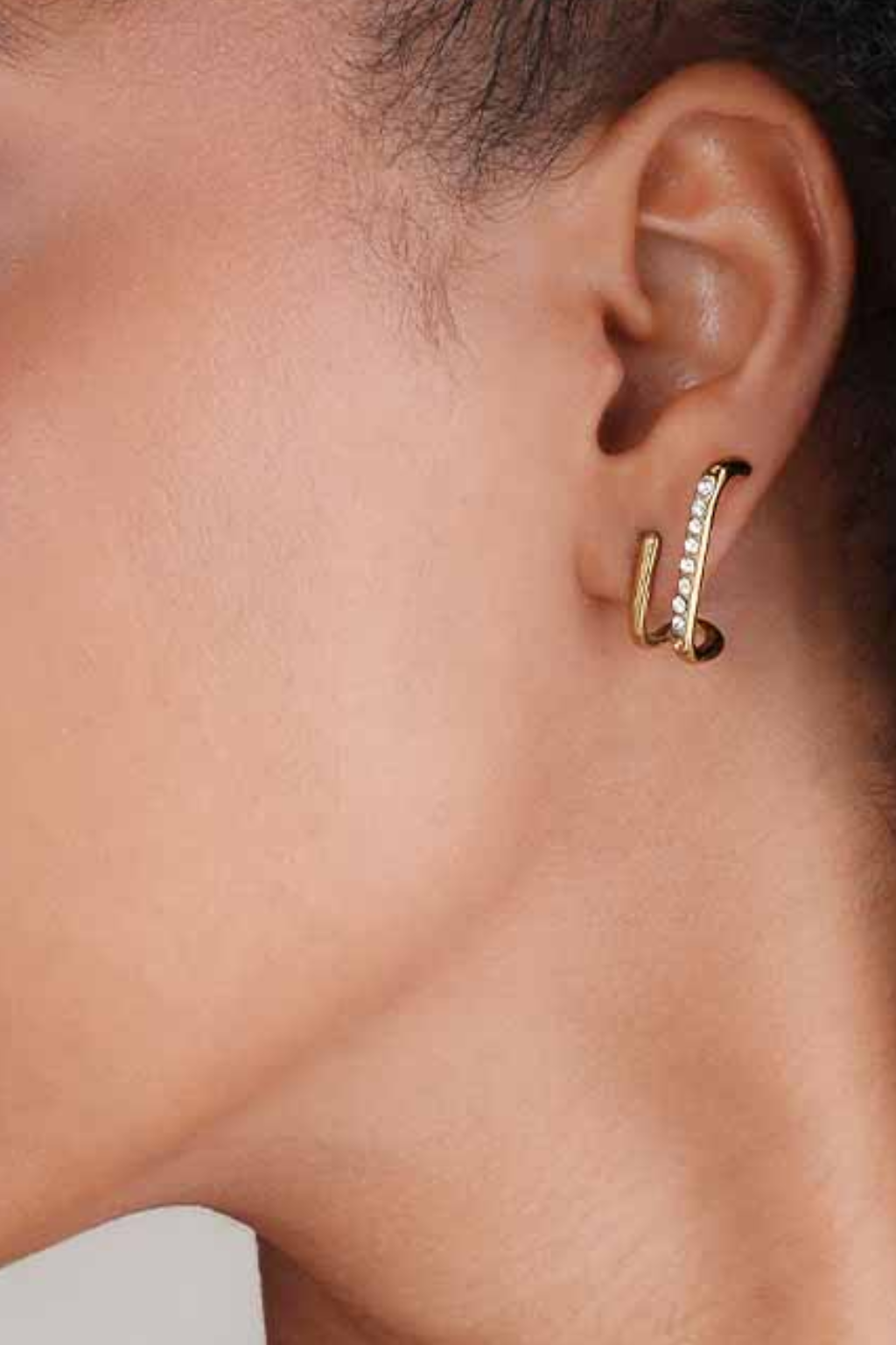 Orecchini dorati con cristalli lineari – Orecchini Vega