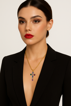 Collana con croce multicolor – Diva