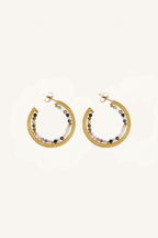 Orecchini a cerchio con pietre naturali – Iride