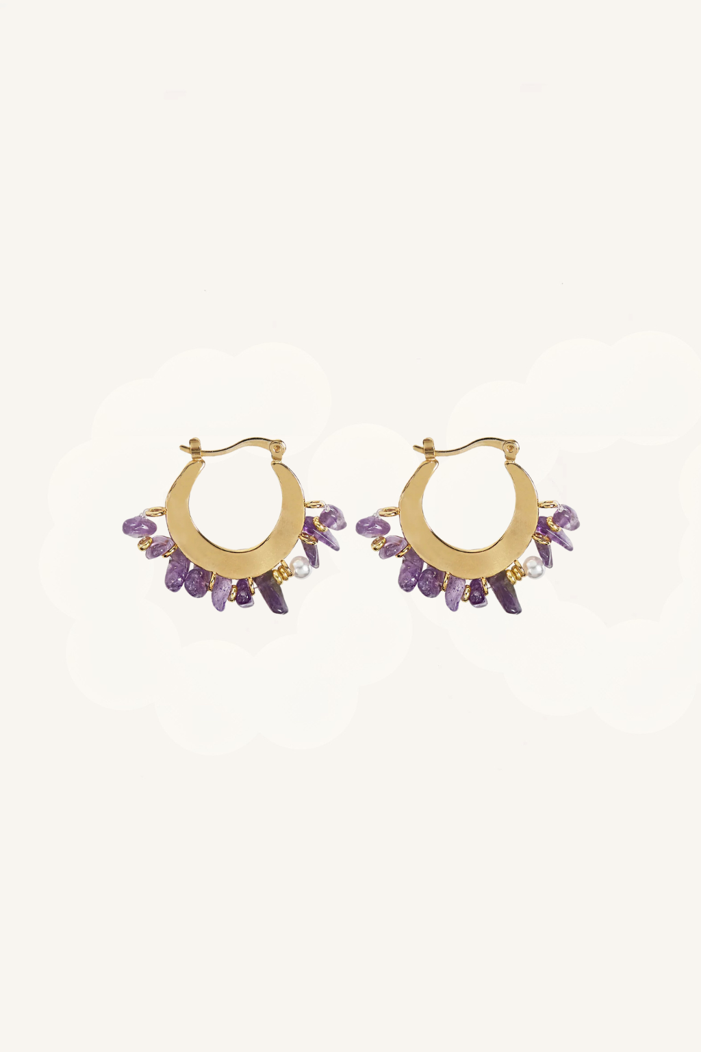 Orecchini a cerchio con pietre - Elettra