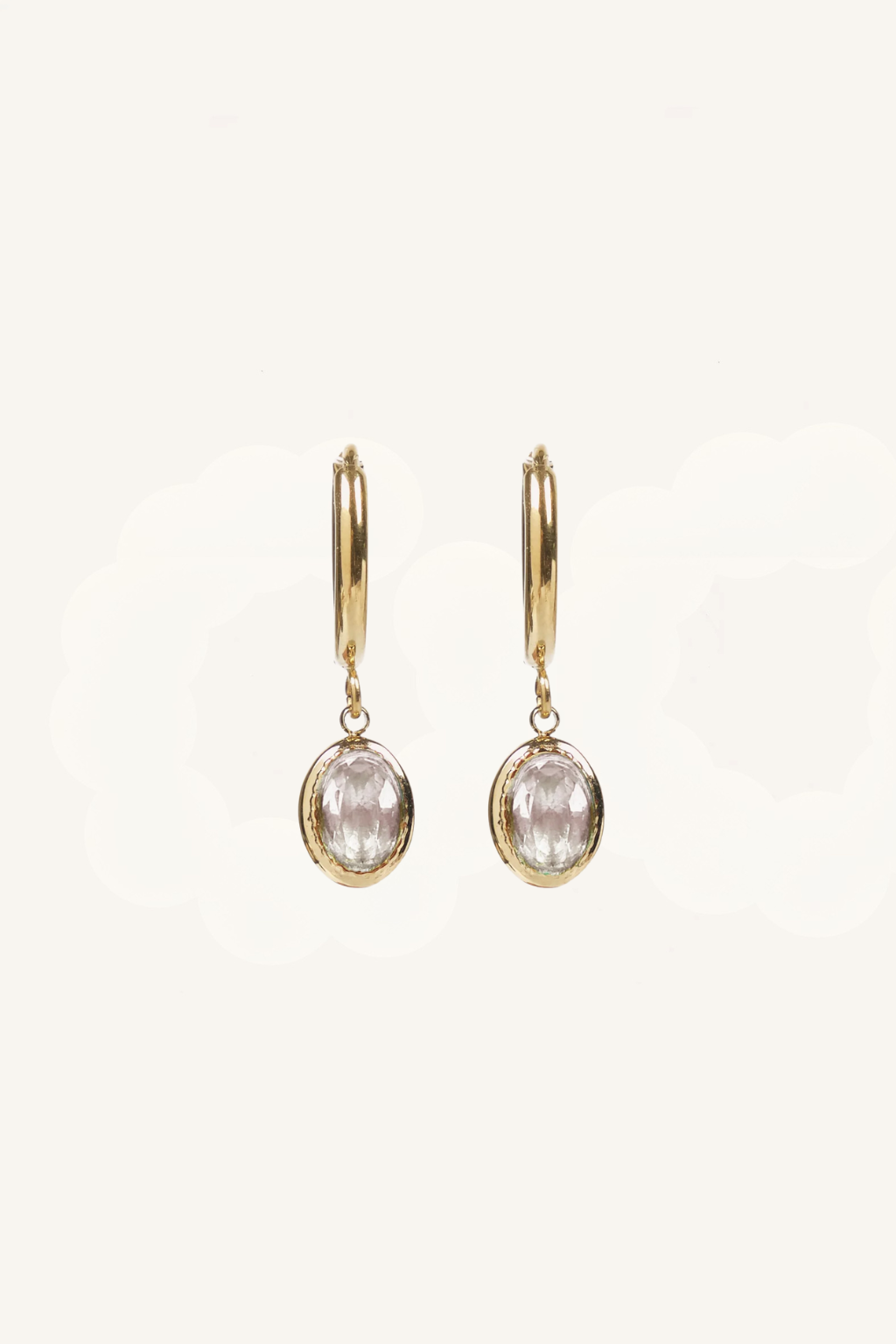 Orecchini con pietra ovale pendente – Maia