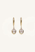 Orecchini con pietra ovale pendente – Maia