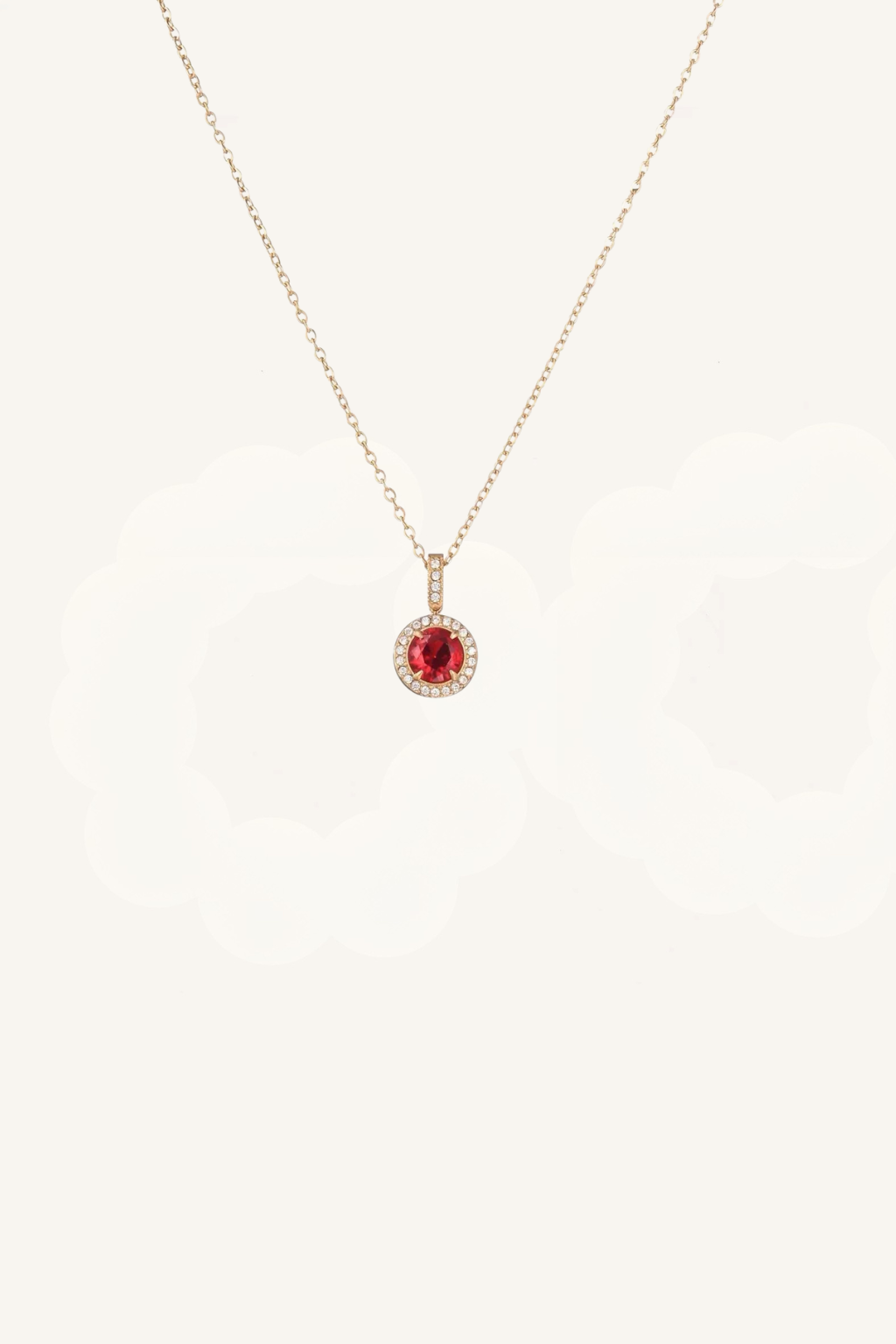 Collana con pendente tondo di zirconi colorati – Collana Zahra