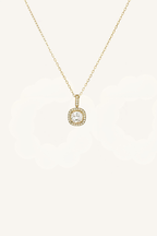 Collana con pendente quadrato di zirconi – Collana Halo Mini