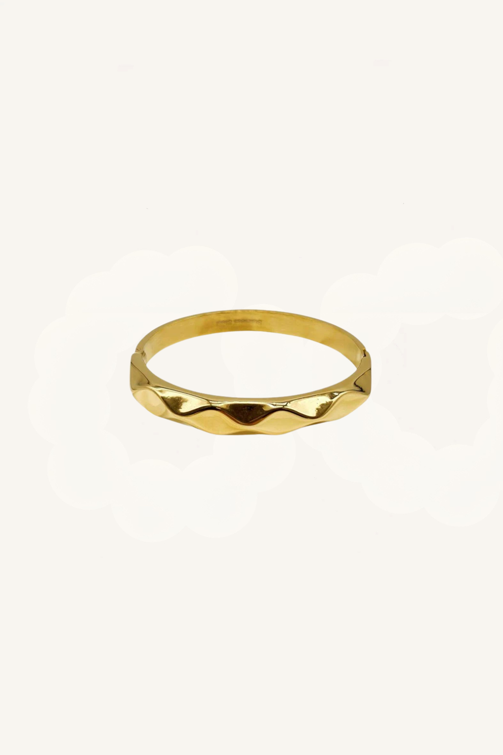 Bracciale rigido effetto ondulato – Bracciale Onde Dorate