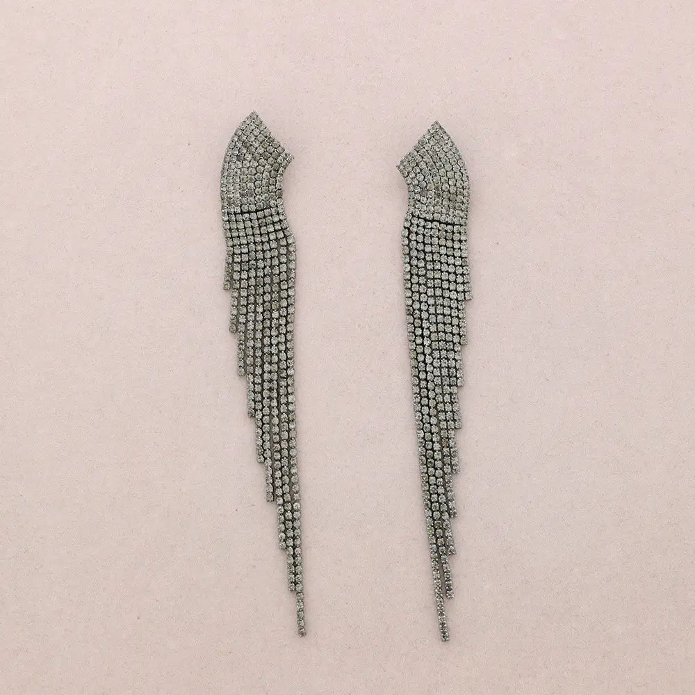 Orecchini pendenti con frange di cristalli - Cadence