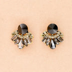 Orecchini con cristalli e pietra nera – Orecchini Aurora Noir