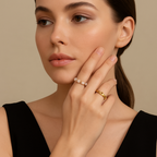 Anello con perle e sfere dorate – Grace