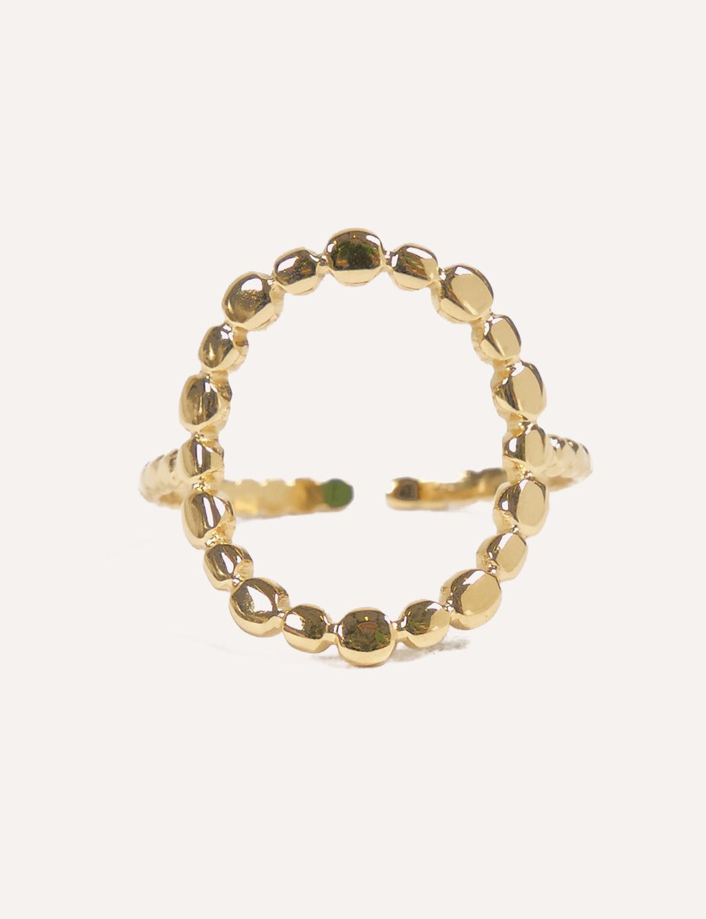 Anello dorato con cerchio traforato - Nido