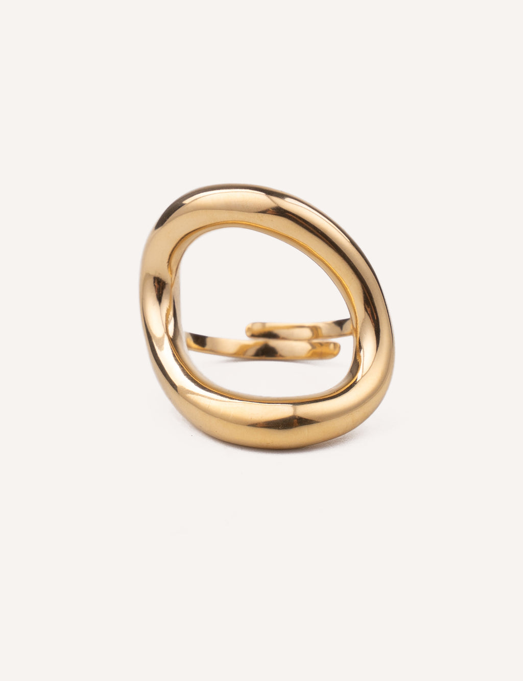 Anello dorato design organico – Ovale