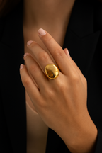 Anello bombato dorato - Glow