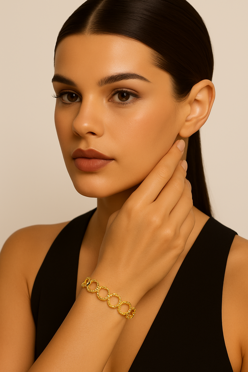 Bracciale dorato a cerchi intrecciati – Aria