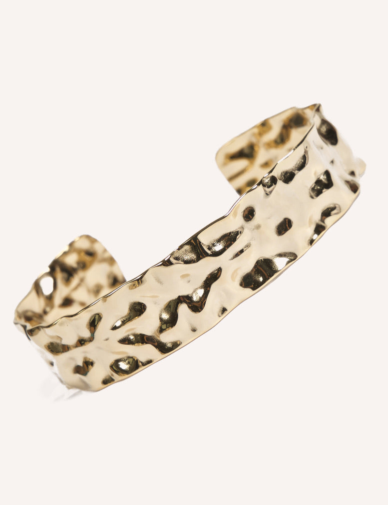 Bracciale rigido dorato martellato – Callisto