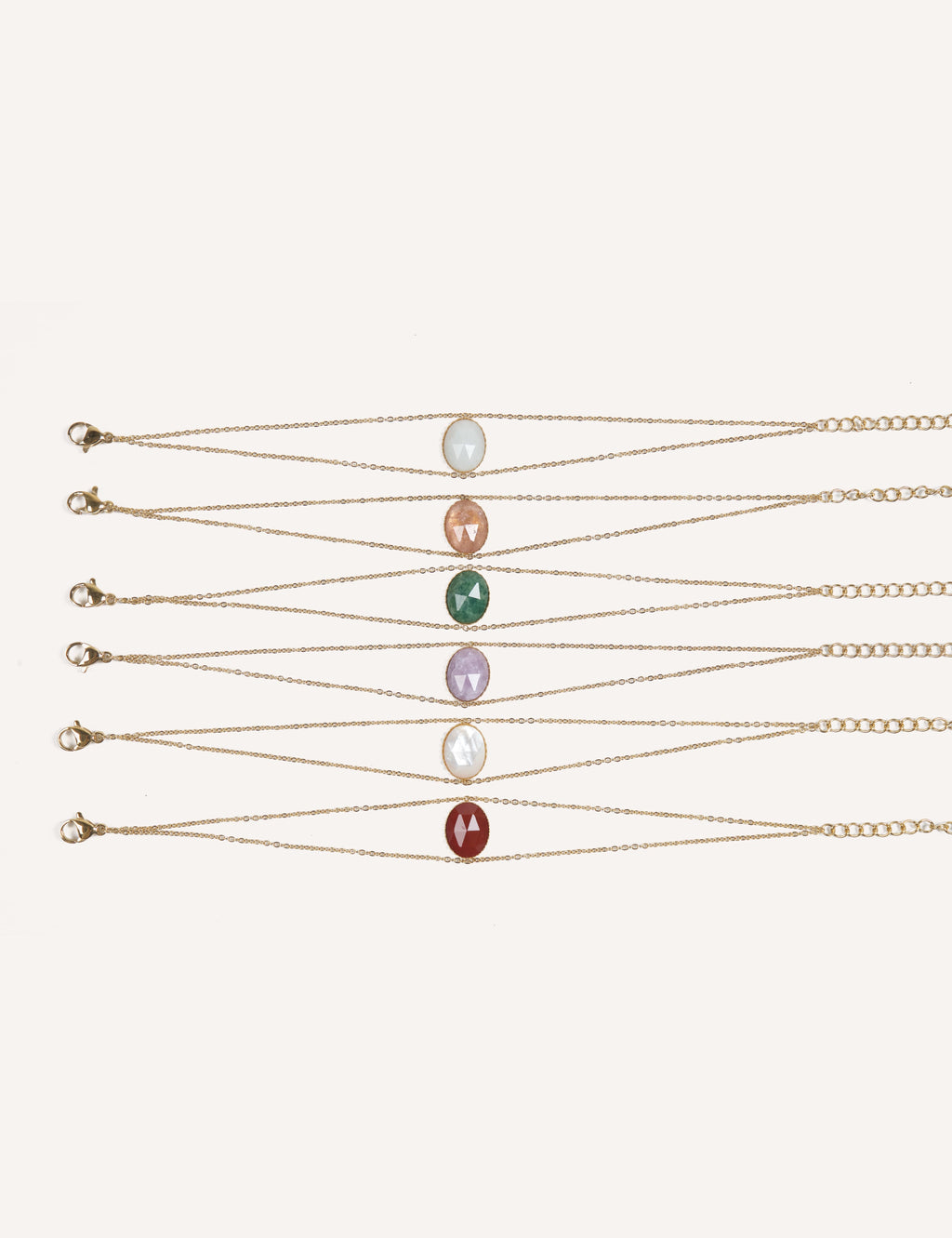 Bracciali dorati con pietre naturali – Selene