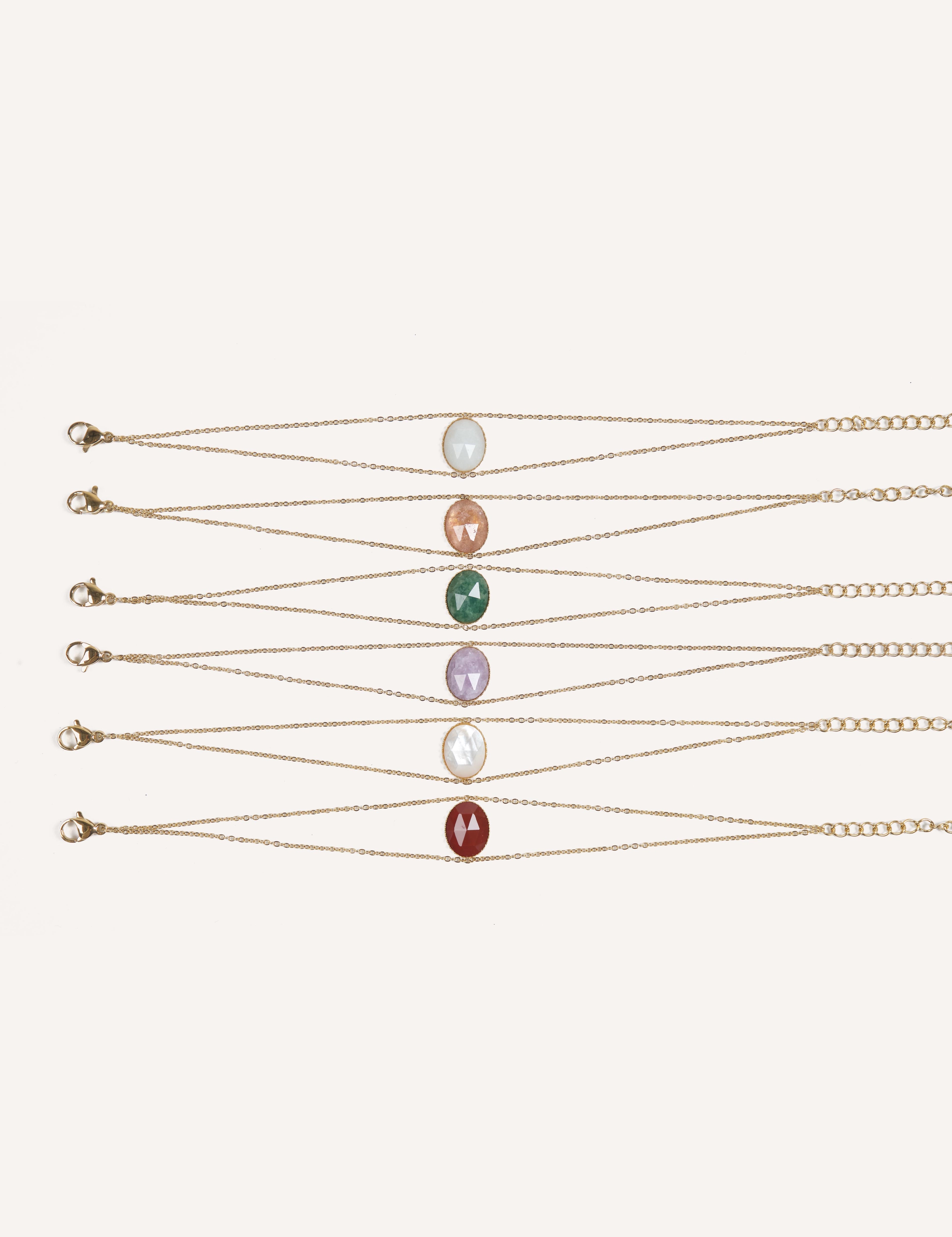 Bracciali dorati con pietre naturali – Selene