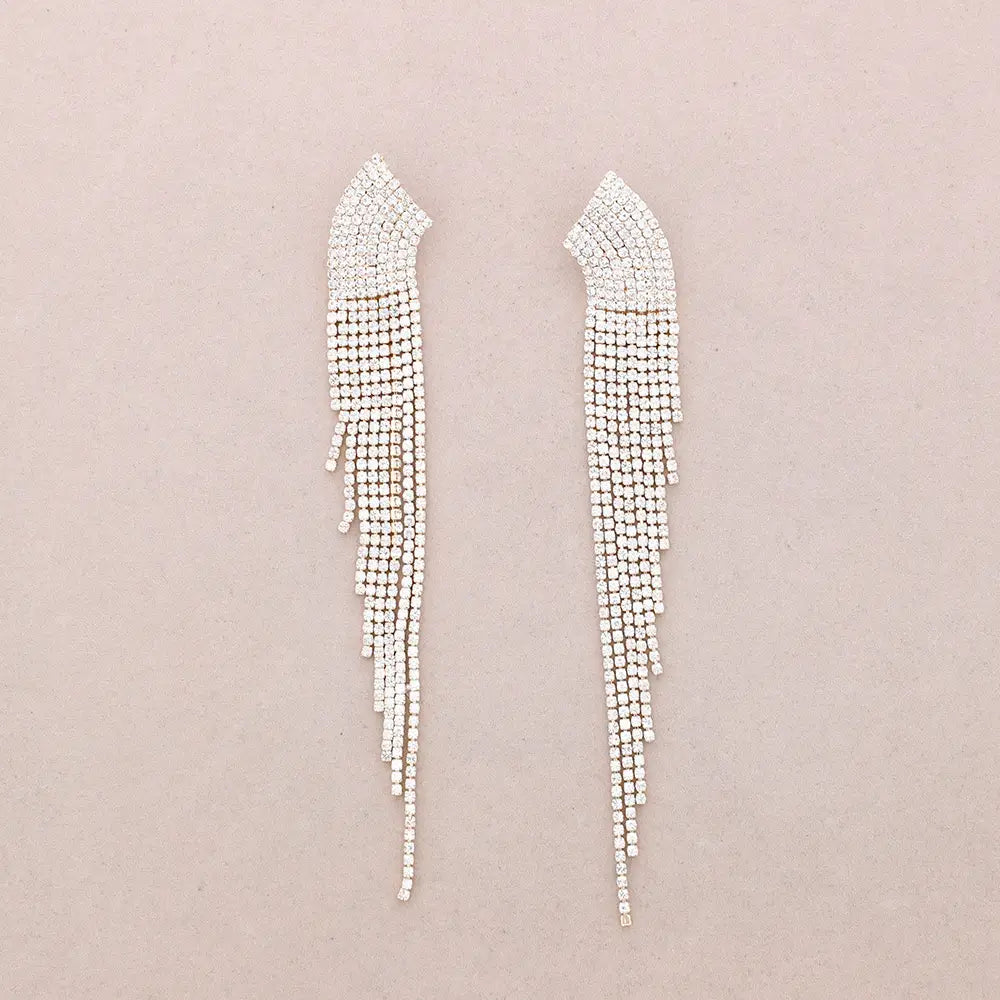 Orecchini pendenti con frange di cristalli - Cadence