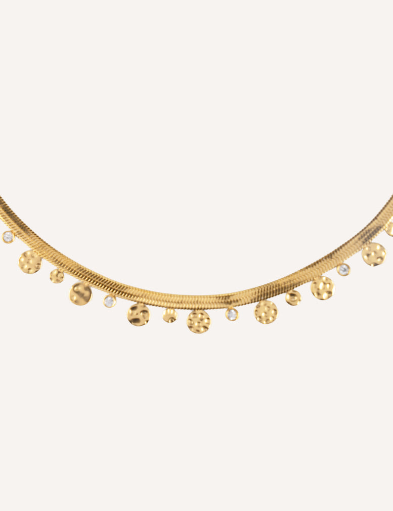 Collana dorata con pendenti e punti luce - Ninfa