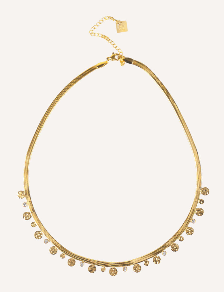 Collana dorata con pendenti e punti luce - Ninfa