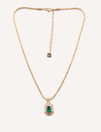 Collana con pendente verde e cristalli – Athena