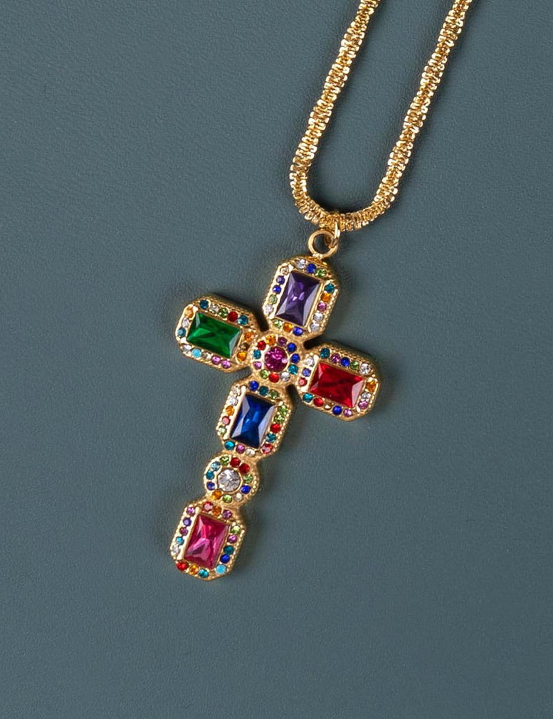 Collana con croce multicolor – Diva