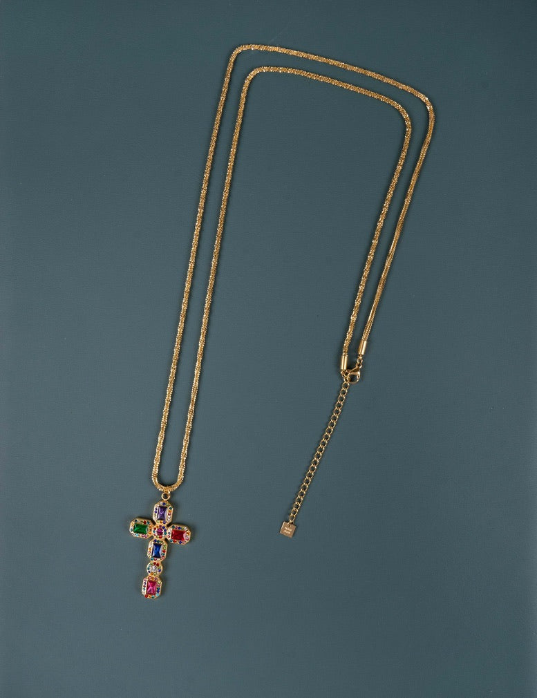 Collana con croce multicolor – Diva