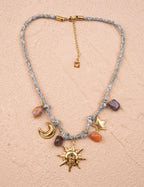 Collana con charms sole, luna e stelle – Astral