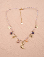 Collana con charms e stivale dorato – Western