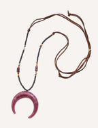 Collana con pendente a mezzaluna e perline – Luna