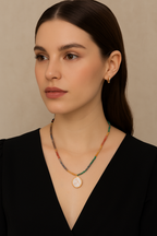 Collana multicolor con medaglia - Aura