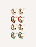 Orecchini a mezzaluna con pietre naturali – Corona