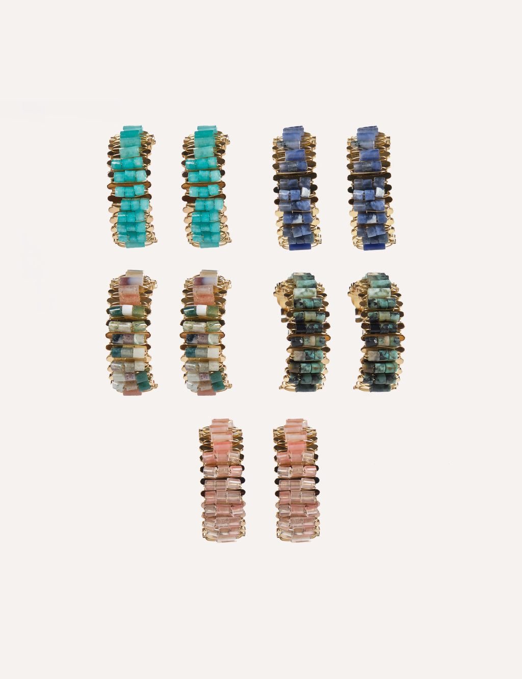 Orecchini a cerchio con pietre naturali – Galaxia