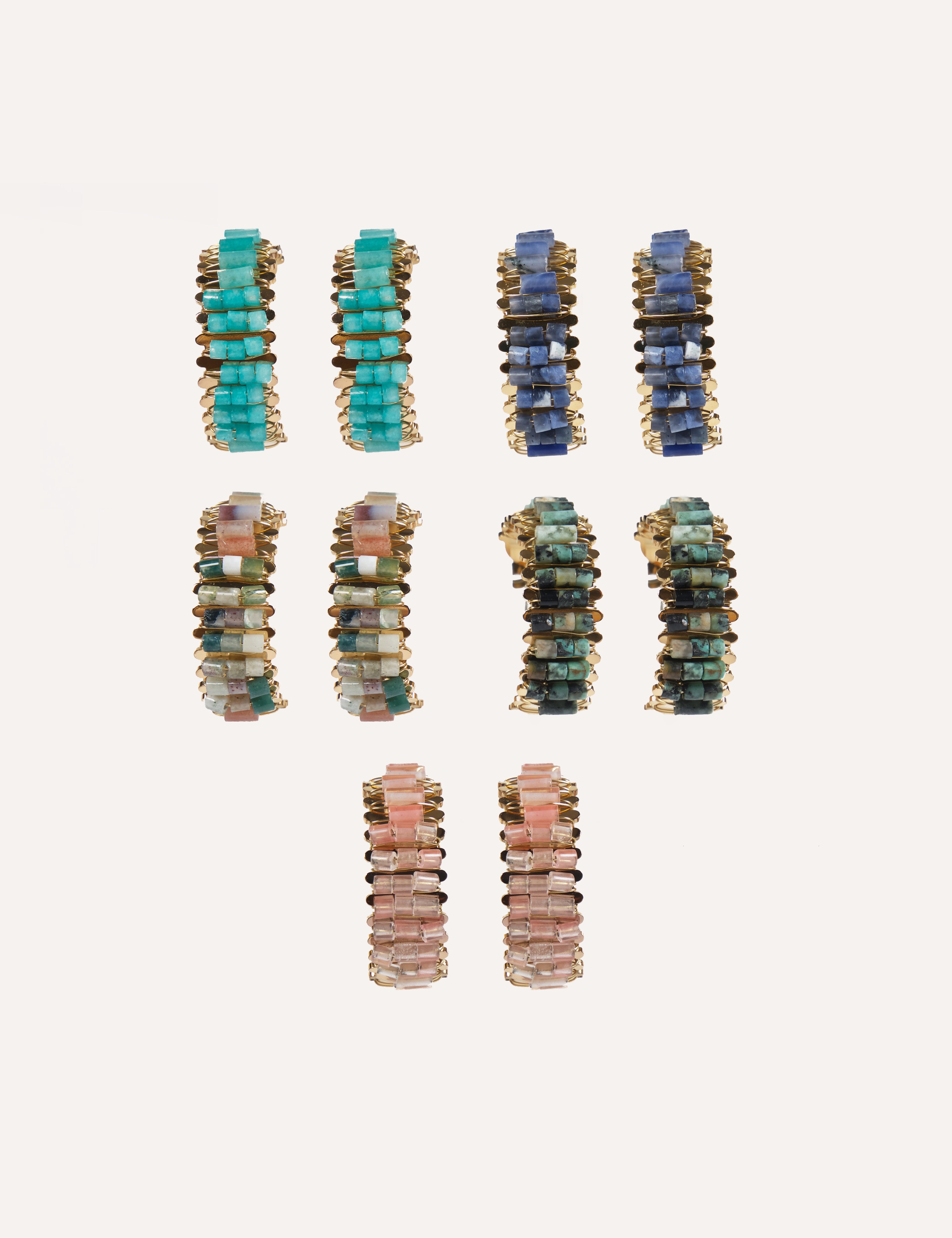 Orecchini a cerchio con pietre naturali – Galaxia