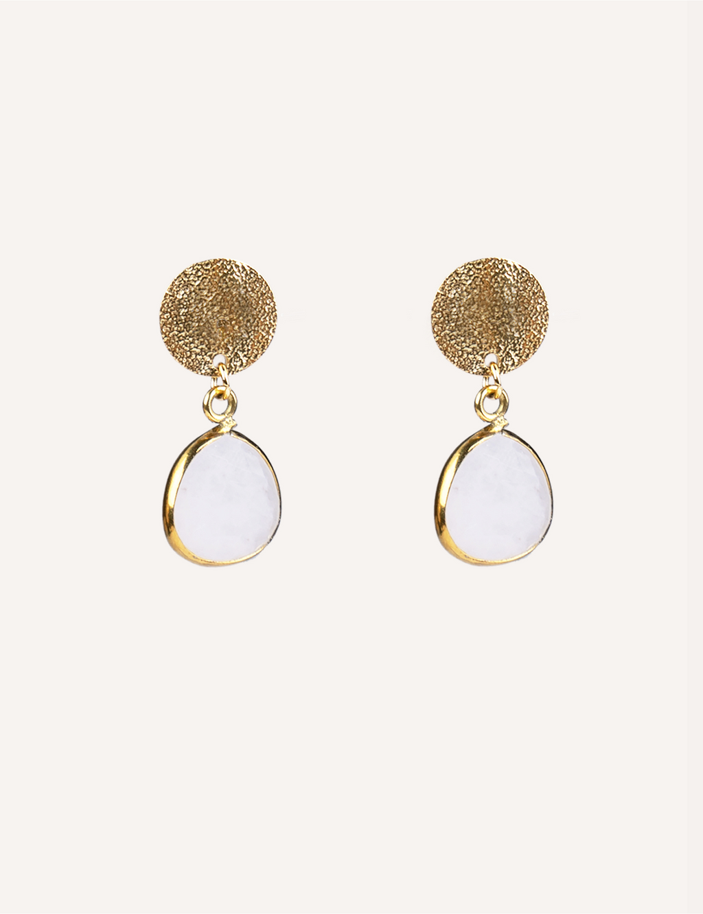Orecchini con pietra tonda pendente – Vega