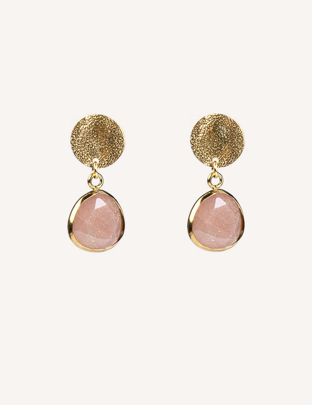 Orecchini con pietra tonda pendente – Vega