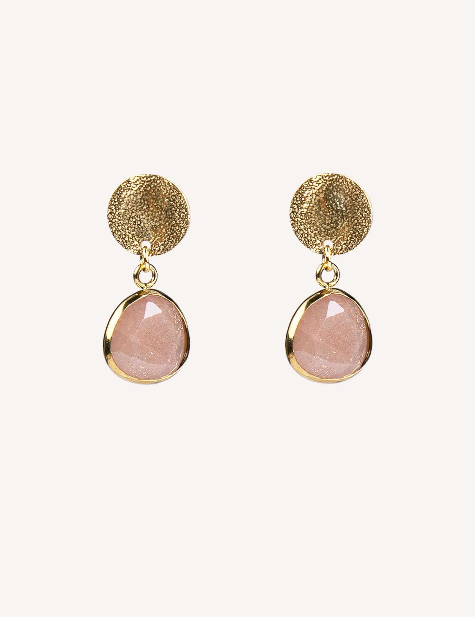 Orecchini con pietra tonda pendente – Vega