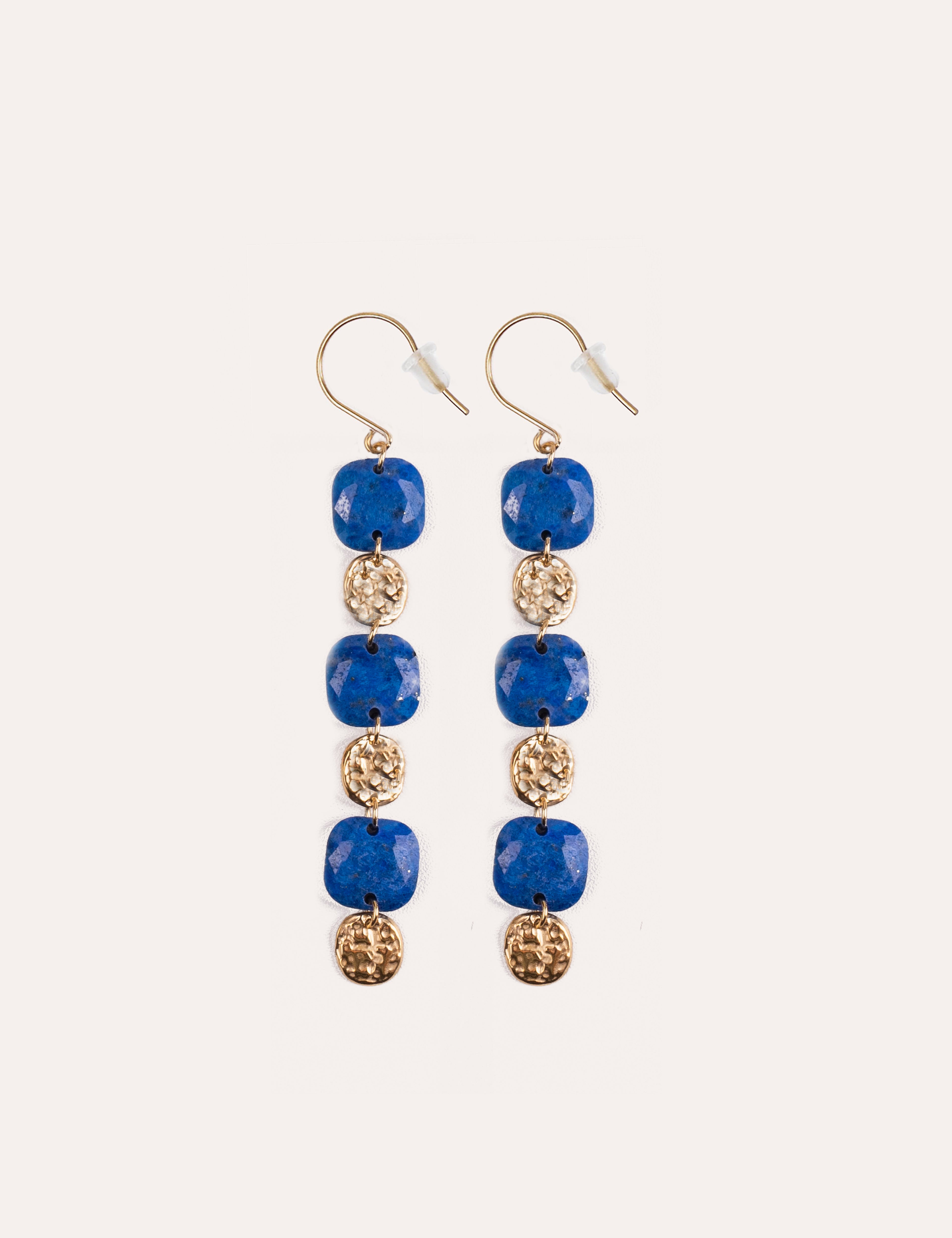 Orecchini con pietre naturali e dettagli dorati – Moon