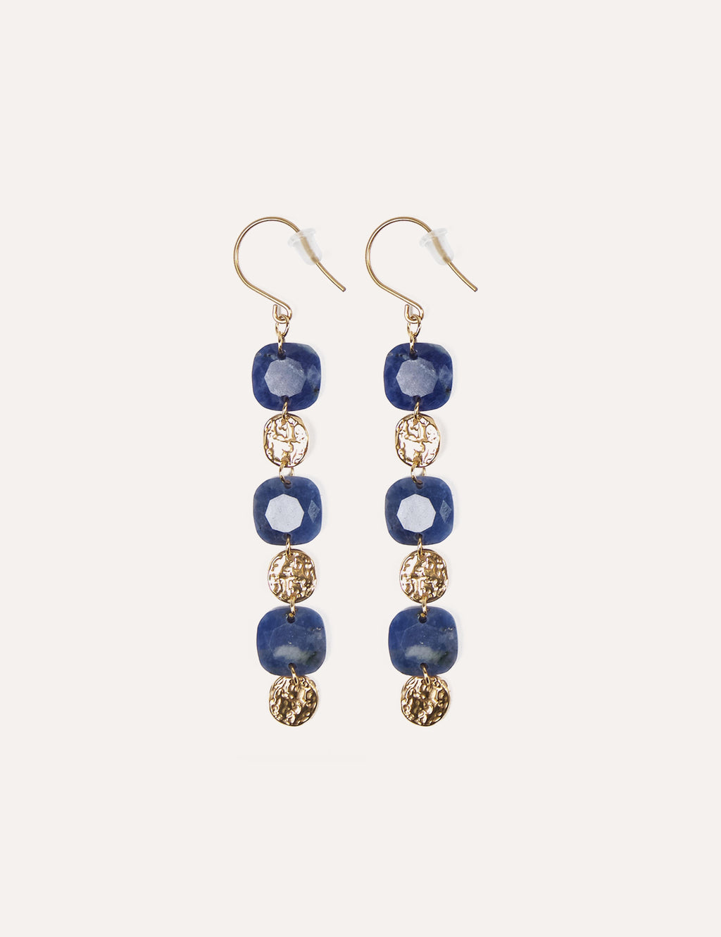 Orecchini con pietre naturali e dettagli dorati – Moon
