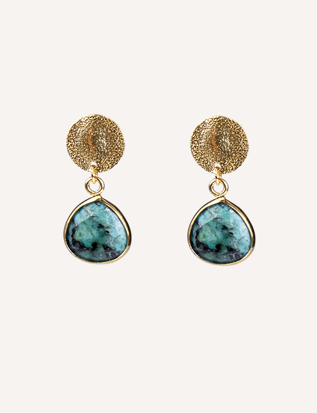 Orecchini con pietra tonda pendente – Vega