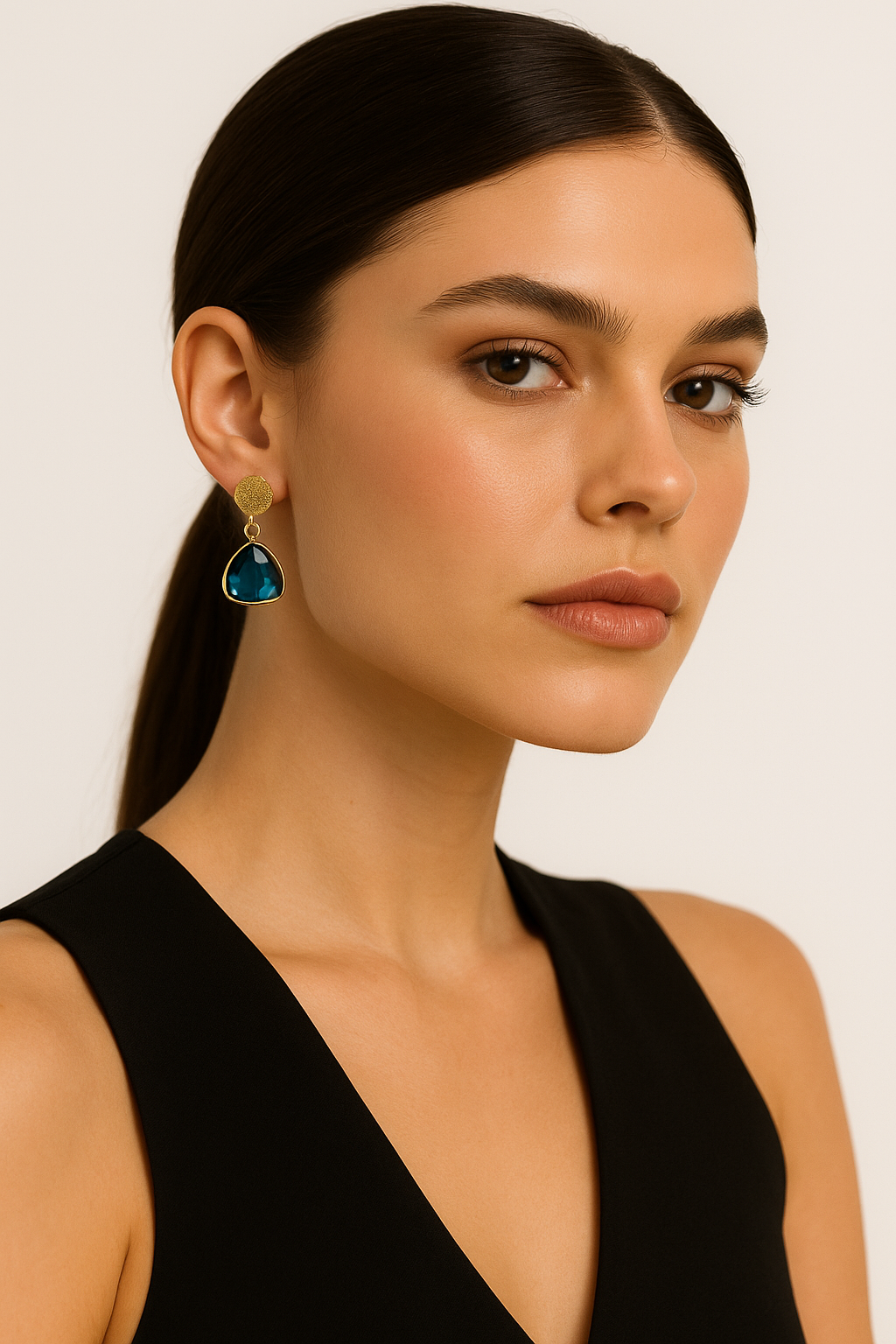 Orecchini con pietra sfaccettata – Thalassa