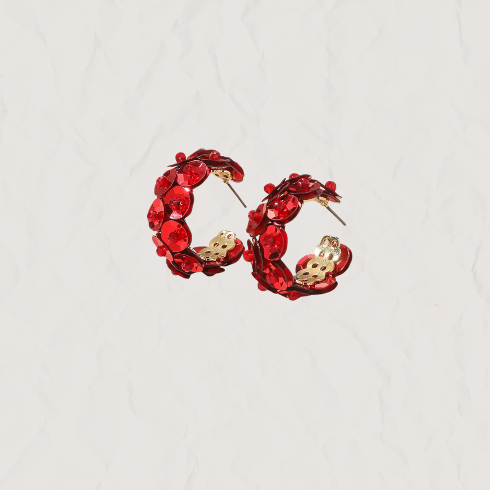 Orecchini a cerchio con cristalli rossi – Orecchini Scarlet
